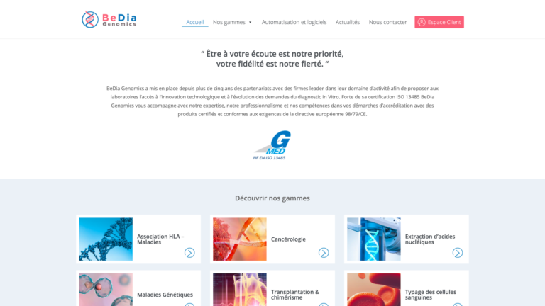 Site web Bedia Genomics