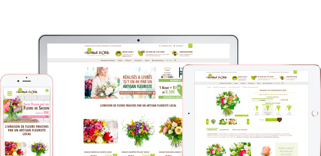 site internet Agitateur Floral e-commerce responsive mobile