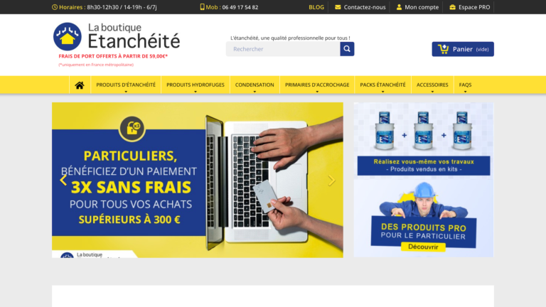 Site Web La Boutique Étanchéité